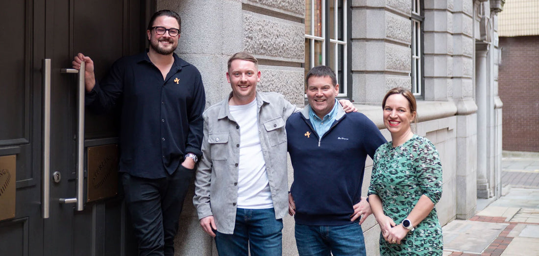 Joe Schofield and the Fentimans team stood outside Sterling Bar, Manchester